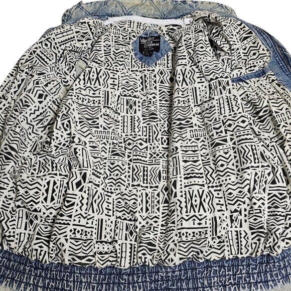 Vintage Van Cort Denim Jacket M Acid Wash Distressed Stained Thrashed Bomber - Picture 13 of 16